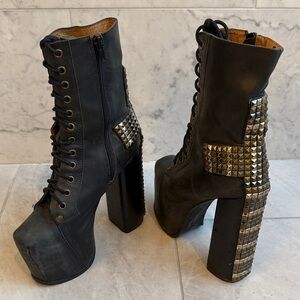 Jeffrey Campbell Studded Black Platform Boots